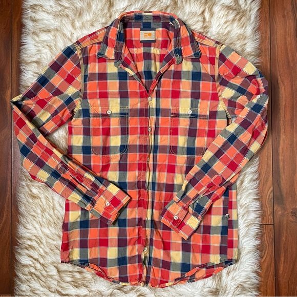 Hugo Boss mens checkered roll tab button down - Picture 1 of 8